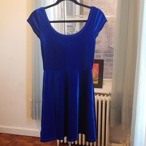 Garage Blue Velvet Dress